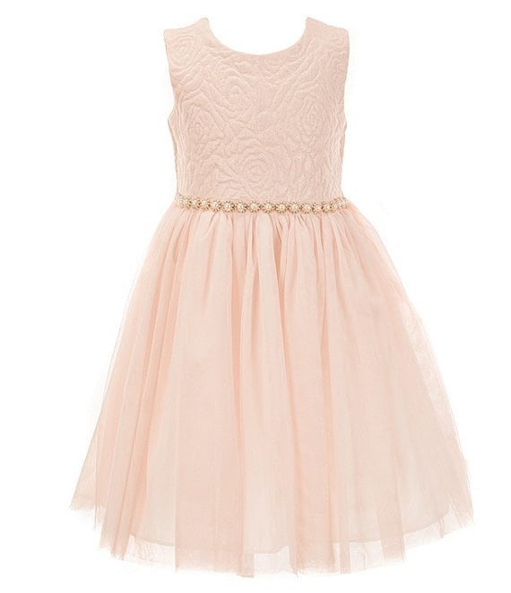 Long Sleeve Foiled Knit Cardigan & Sleeveless Foiled-Knit/Mesh Ballerina Dress Set