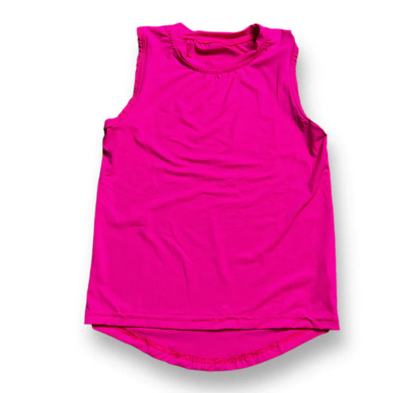 Hot Pink HIGH LOW PERFORMANCE TANK - BELLE CHER