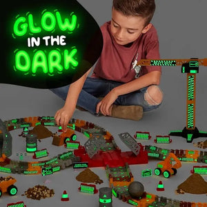GLOW IN THE DARK CONSTRUCTION TRACK SET