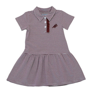 Itsy Bitsy Girl Megaphone Dress Maroon