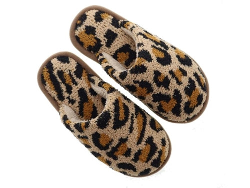 Jane Marie Adult Leopard Closed Toe Slipper