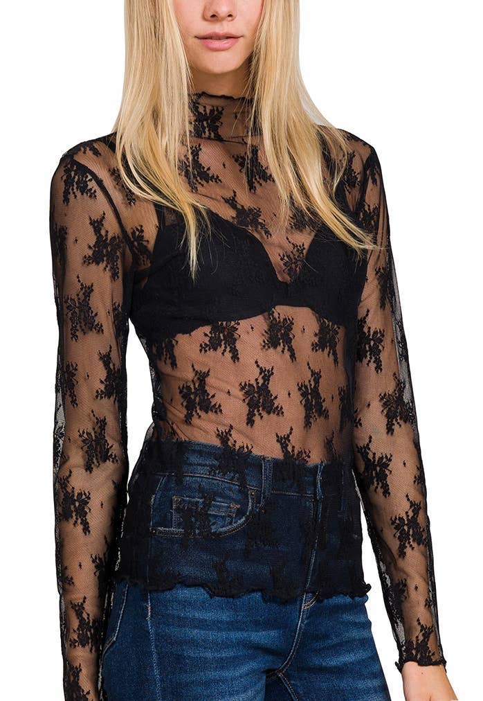 Vanilla Monkey - Lace See-through Layering Top
