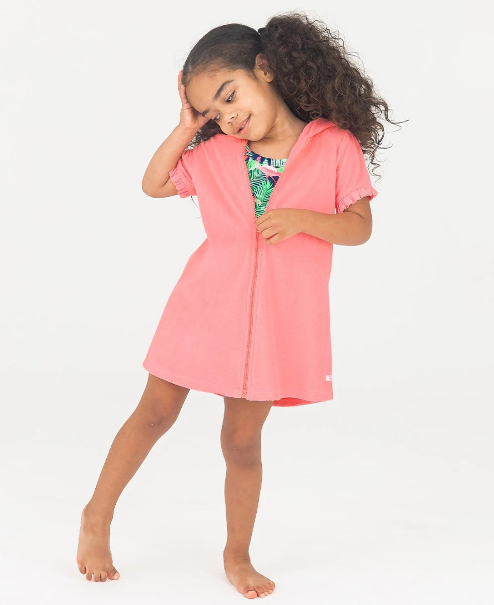 RuffleButts Bubblegum Terry Full-Zip Cover Up