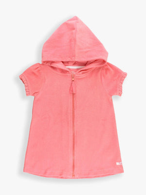 RuffleButts Bubblegum Terry Full-Zip Cover Up