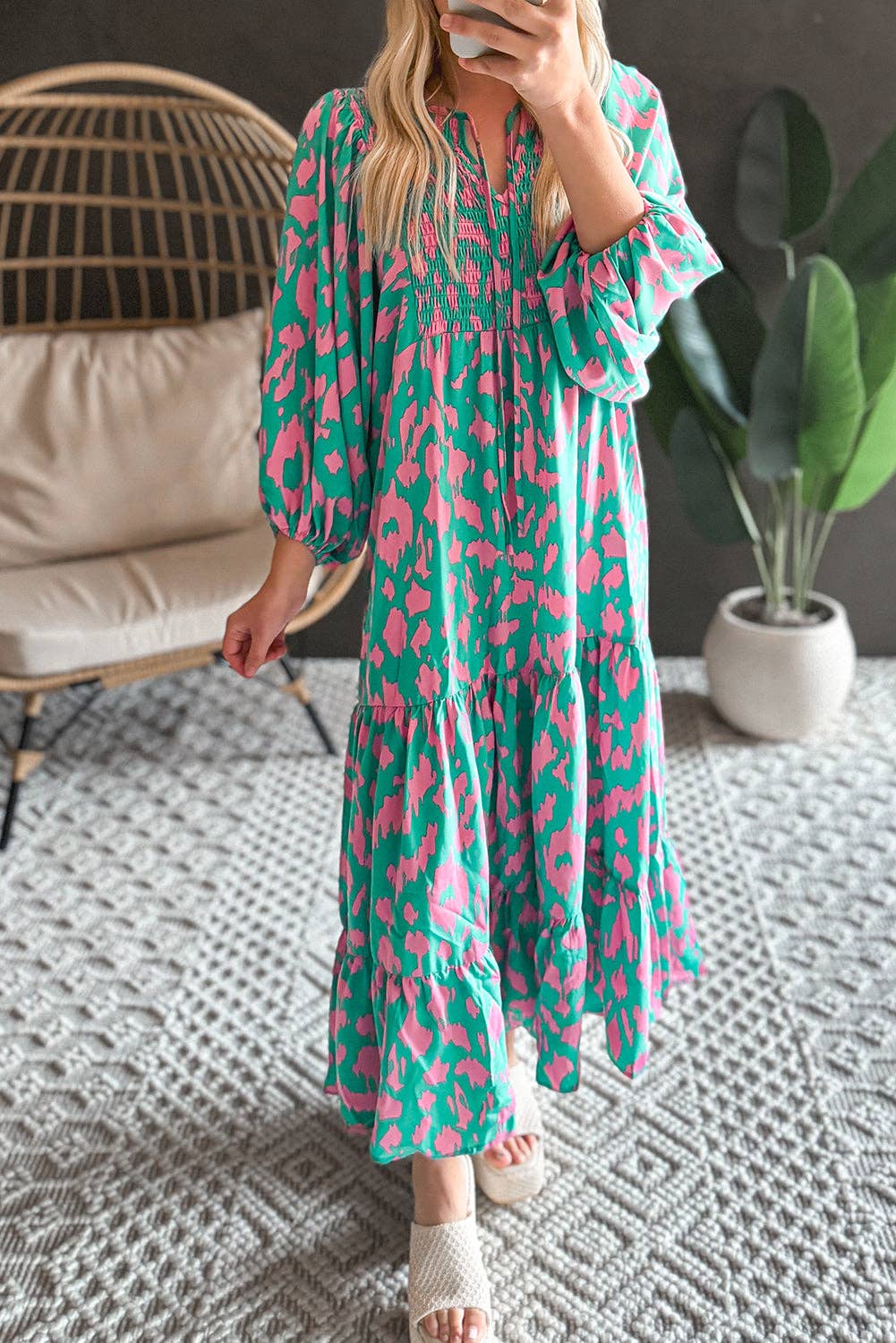 PRETTY BASH - Abstract Puff Sleeve Maxi Dress Ashley's Children's Boutique PRETTY BASH - Abstract Puff Sleeve Maxi Dress Ashley's Children's Boutique