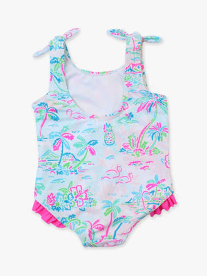 Tie Shoulder One Piece Tropical Resort