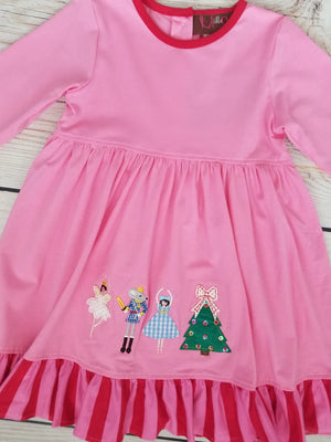 Millie Jay Millie Jay Nutcracker Applique Pink Dress