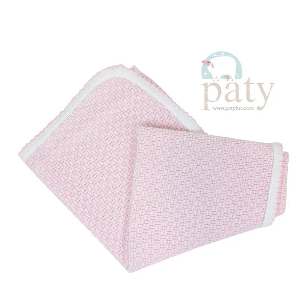 Paty Knit Receiving/Swaddle Blanket Pink