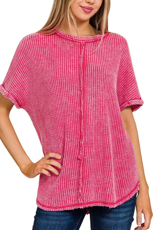 Baby Waffle Short Sleeve Topshort Sleeve Top Viva Magenta