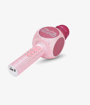 Wireless Express Sing-Along Bling Pink Bluetooth Karaoke Microphone