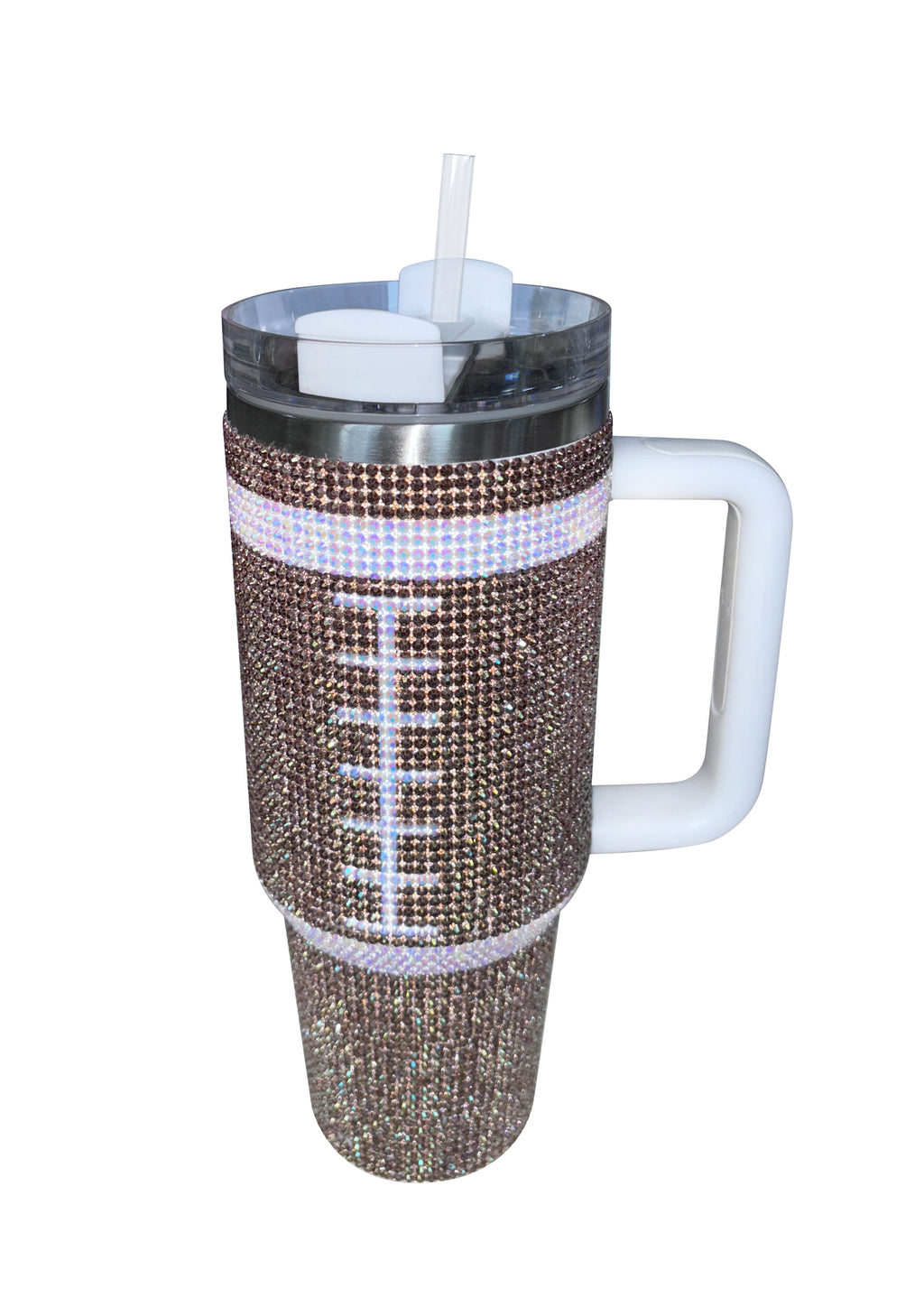 40oz Game Day Football Bling Tumbler