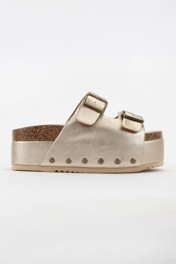 MADDIE DOUBLE BUCKLED STRAP CHUNKY PLATFORM HEELED SANDAL