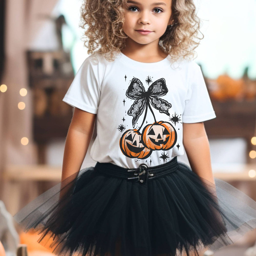 Par.tees by Party On! - Halloween YOUTH Pumpkin Cherries JackOLantern  Graphic Tee