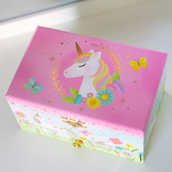 Floral Unicorn Musical Jewelry Box w/ Drawer