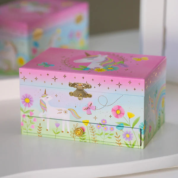 Floral Unicorn Musical Jewelry Box w/ Drawer