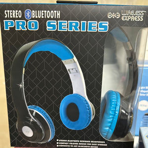 Blue Wireless Stereo Headphones