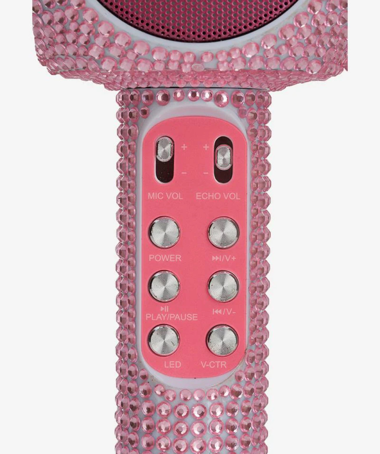 Wireless Express Sing-Along Bling Pink Bluetooth Karaoke Microphone