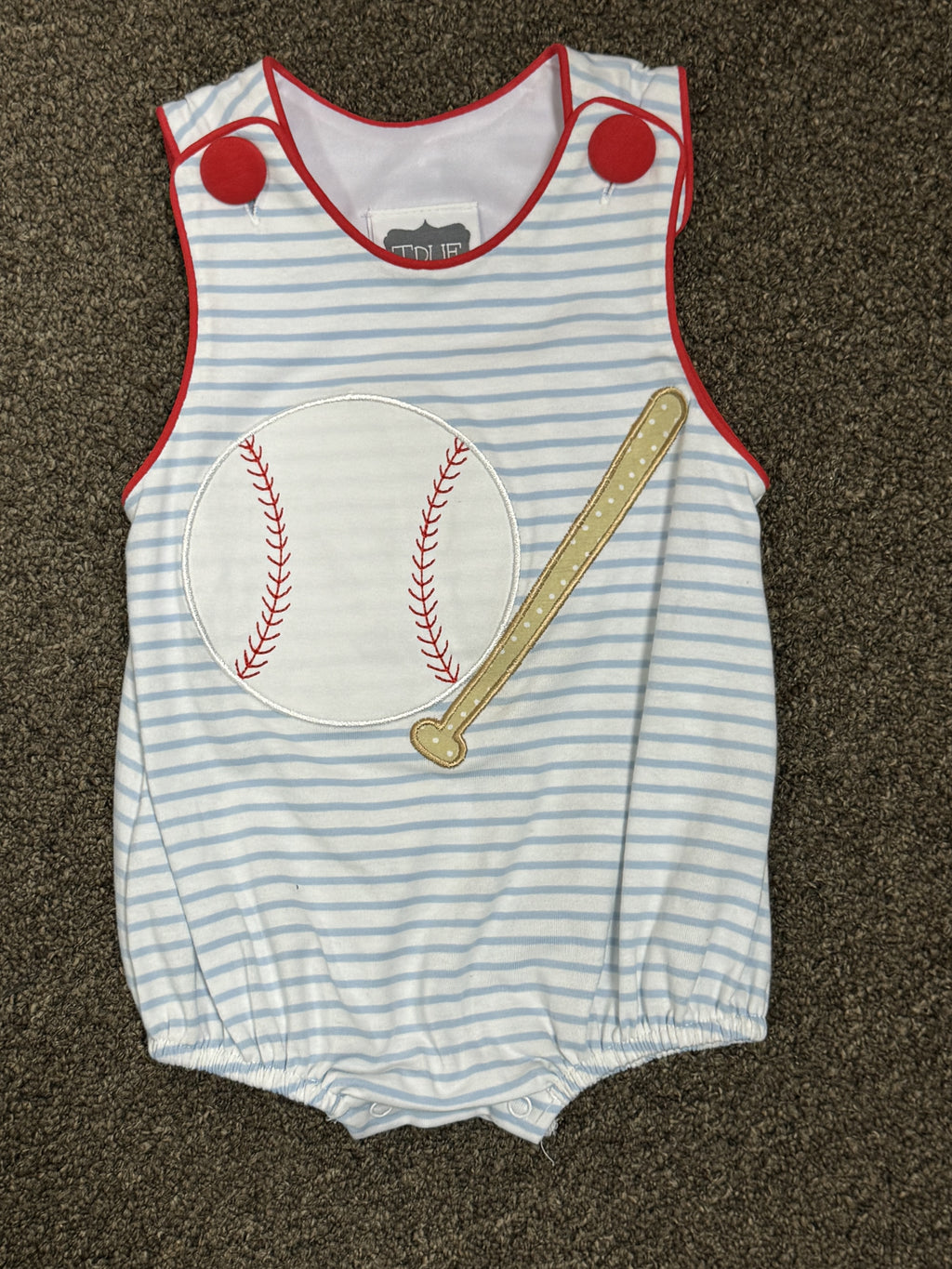 Baseball Applique Boy Bubble