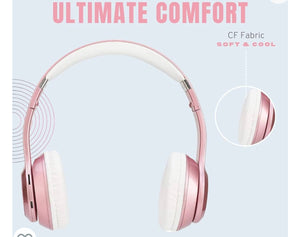 Wireless Express Bluetooth Headphones - Foldable Bluetooth Headset - Lightweight Headphones - Adjustable On-Ear Headphones - Fashion Bluetooth Headphones with Microphone - Ideal Headphones Bluetooth