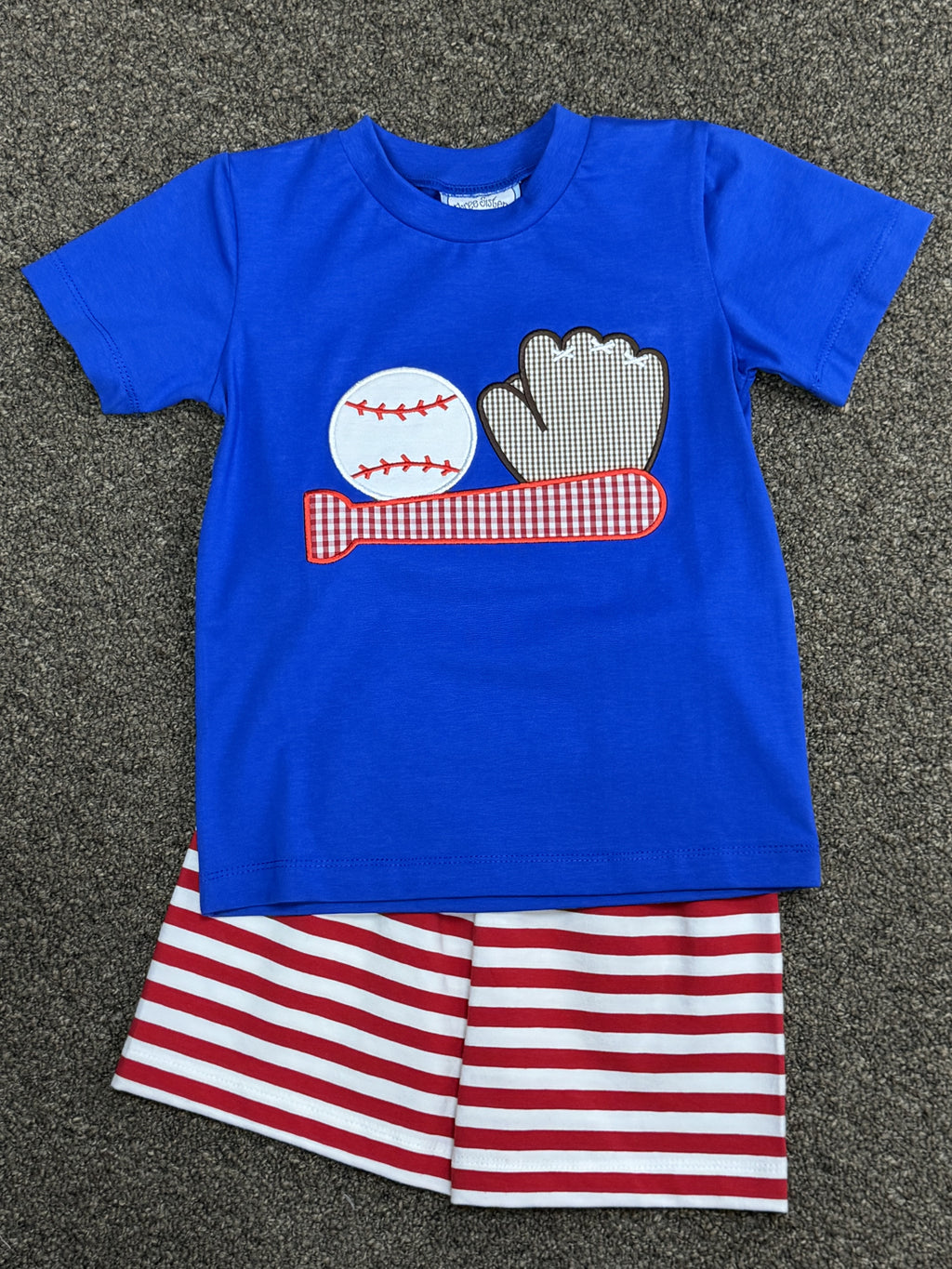 Baseball Applique Boy 2pc Set