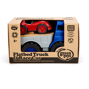 Green Toys Flat Bed Truck & Race Car White
