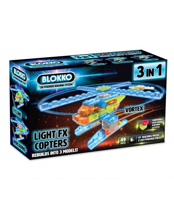 Blokko LED Light Up Copters Kit. Instructions for 3 Different Helicopters Included