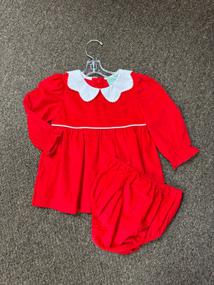 Sage & Lilly Red Cord Girl Bloomer Set