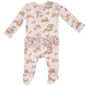 Baby Foxes Zipper Footie