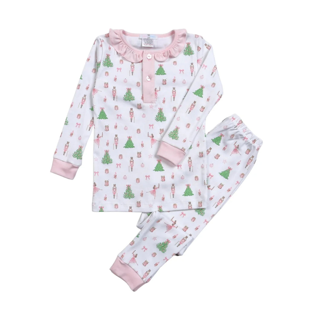 BABY LOREN GIRLS THE MAGIC NIGHT NUTCRACKER PIMA LOUNGEWEAR SET - PINK