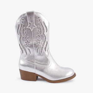 Kid Spur Silver Metallic Boot