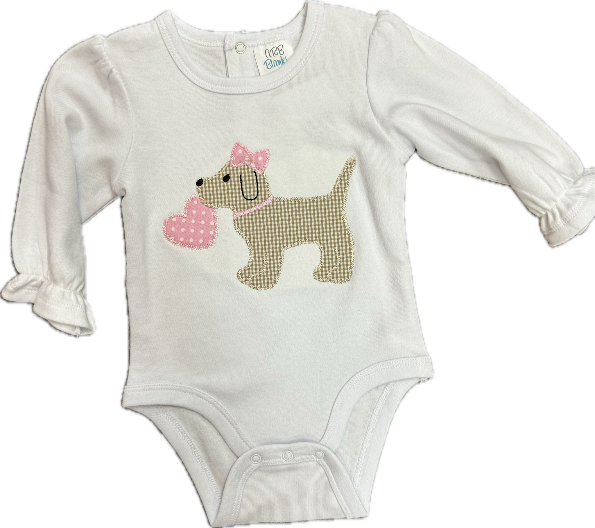 Dog Heart LS Onesie White