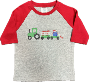 Tractor Heart Raglan Tee Grey