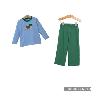 Boys Trotter Street Duck Appl. Pants Set