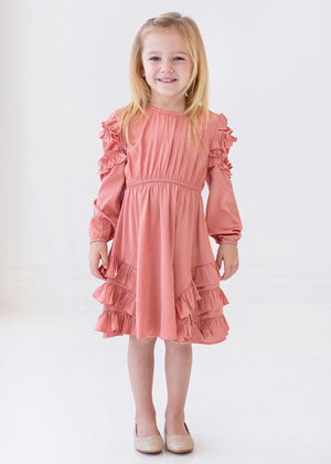 Symphony Ruffled Long Sleeve Dress