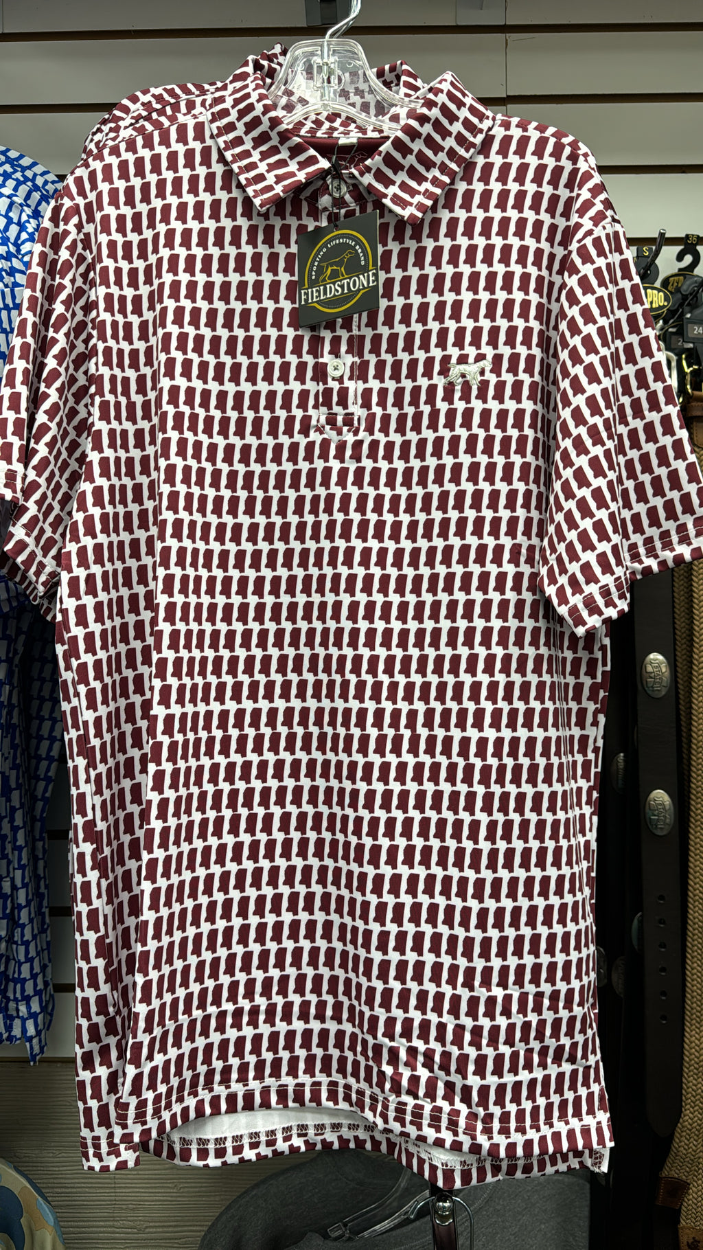 Fieldstone Maroon Mississippi Polo