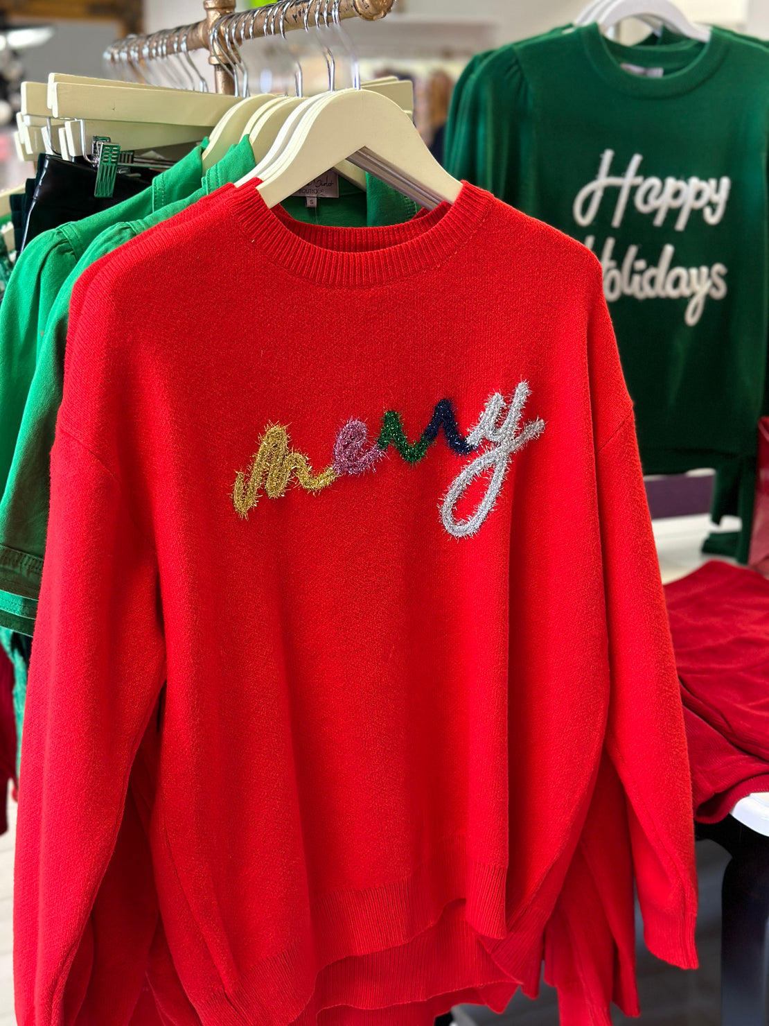 Merry Tensel Letter Sweatshirt