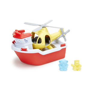 Green Toys Rescue Boat & Helicopter