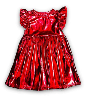 RED METALLIC DRESS