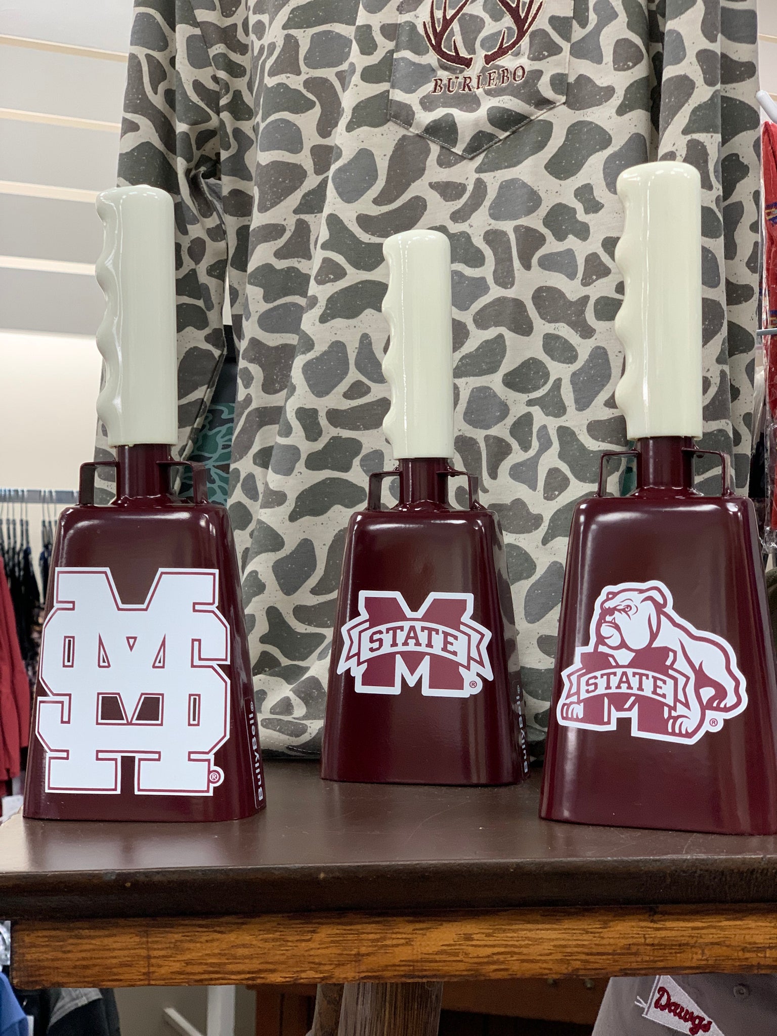 Medium Maroon BullyBell with Dog over M Decal