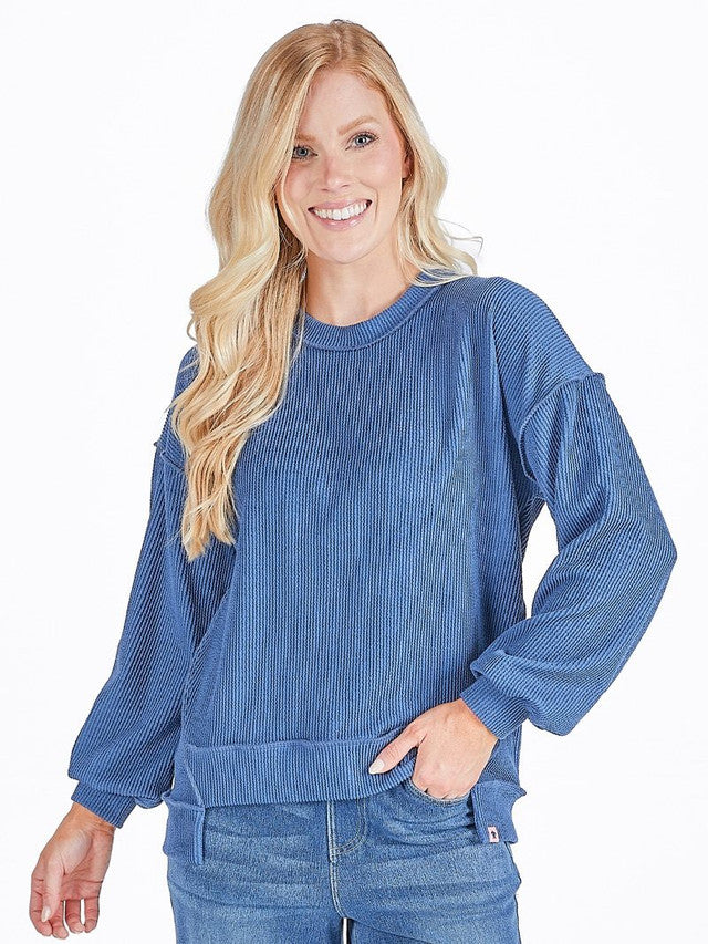 Simply Southern Amber Top Dark Blue