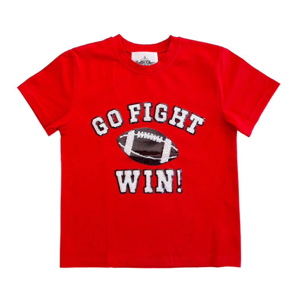 Belle Cher Go Fight Win Sequin Top Red/Black