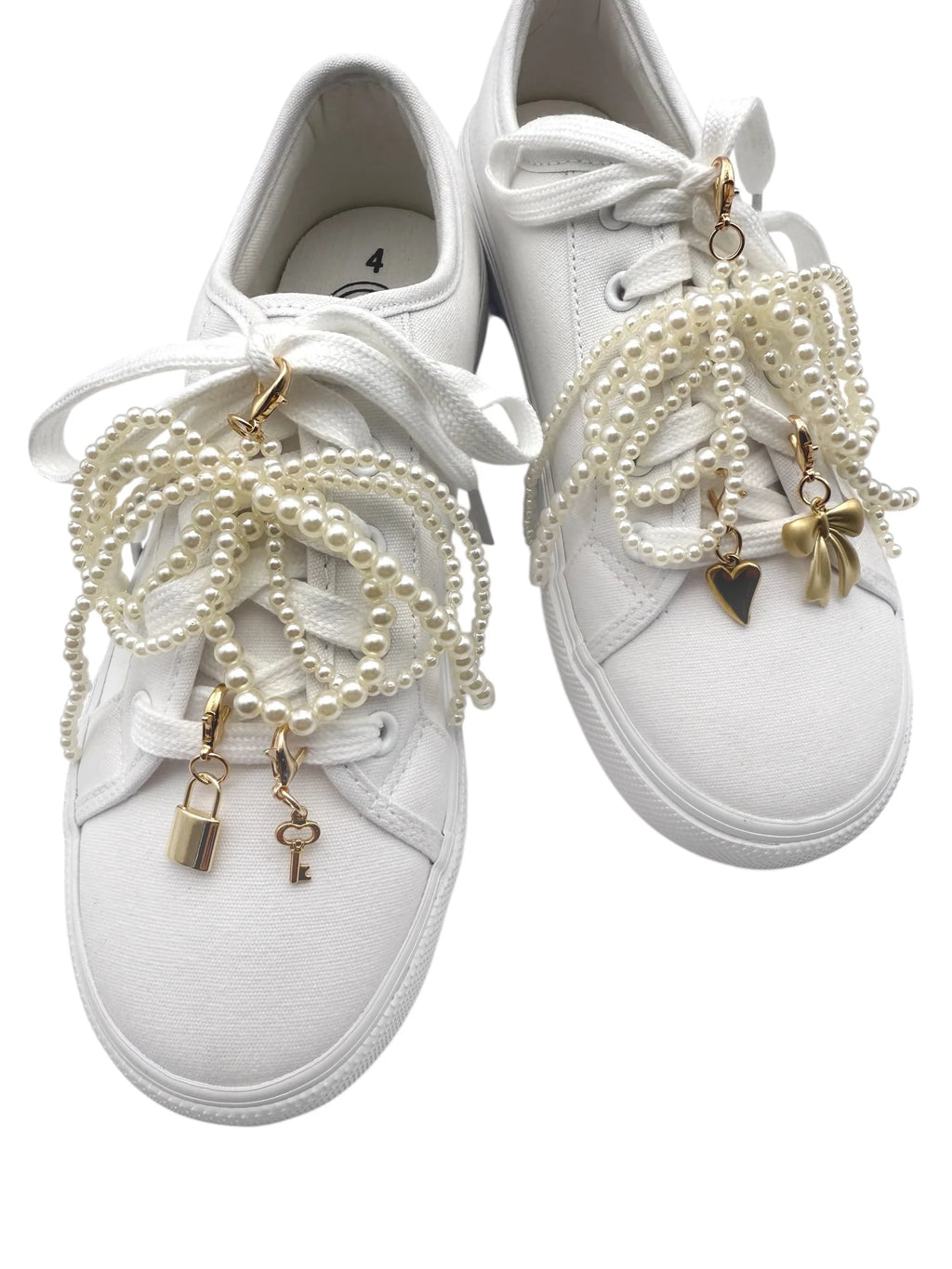 Pearl Bow Shoe Charms