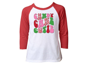 CANDY CANE CUTIE 3/4 SLEEVE T-SHIRT