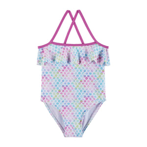 UPF 50+ Tie Dye Dotted One-Piece Swim Suit | Aqua
