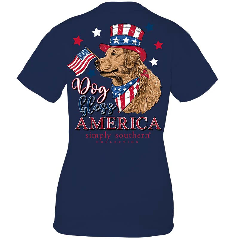 Simply Southern  DOG BLESS AMERICA SHORT SLEEVE T-SHIRT