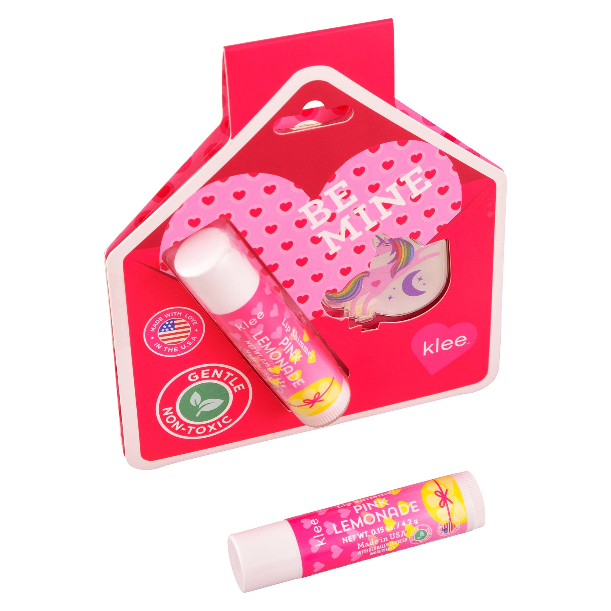 Klee Naturals - Hug and Kiss - Valentine's Day Lip Shimmer and Sticker Set