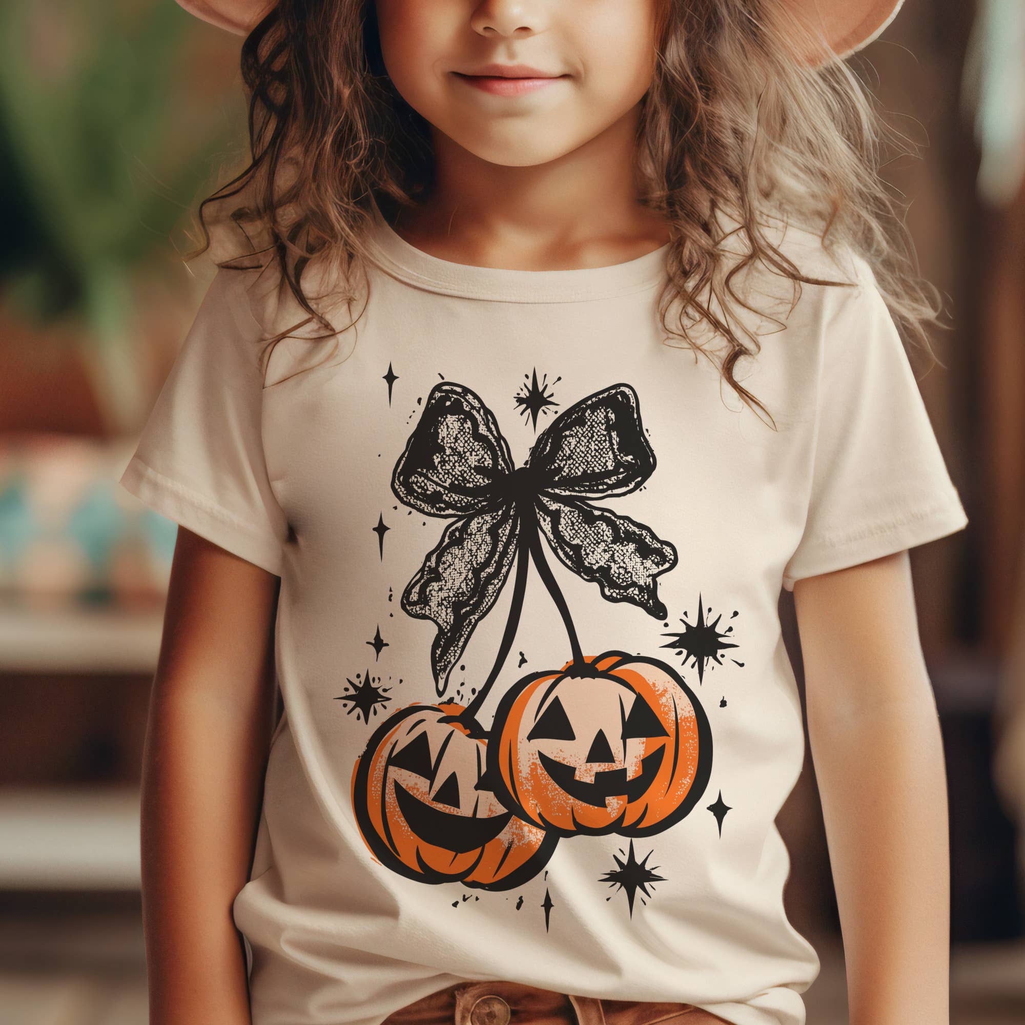 Par.tees by Party On! - Halloween YOUTH Pumpkin Cherries JackOLantern  Graphic Tee