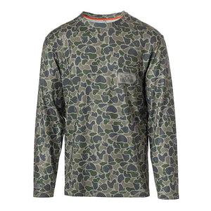 Backwoods Camo Dry-fit L/S Pocketed Tee (R605)