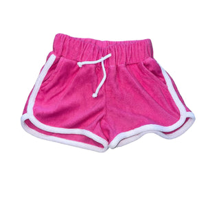 HONESTY CLOTHING PINK/WHITE TERRY CHEER SHORTS