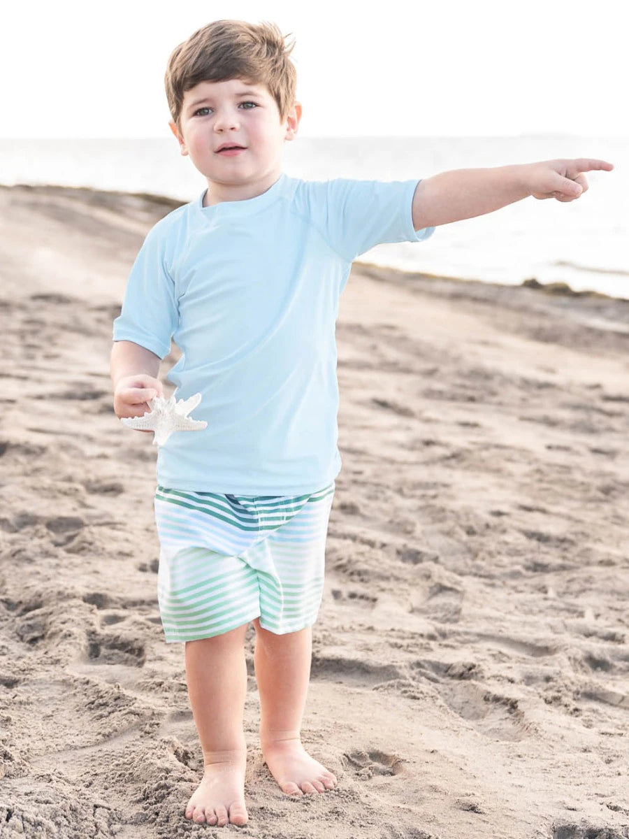 Sky Blue Short Sleeve Rash Guard